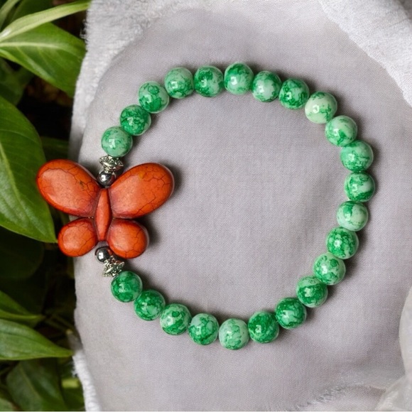 Red Jasper & Green Jade Stone Bracelet - Picture 1 of 1